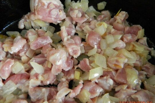фото обжариваем куриное мясо с луком