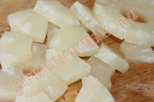 фото Ананас консервированный, нарезанный кусочками